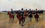 Mounted Canvas Paintings - Mounted Cavalry